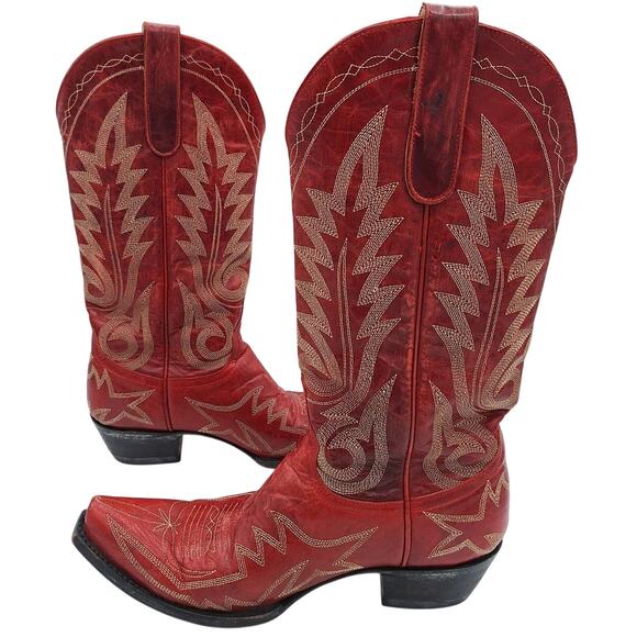 Excellent Condition Vibrant Red Old Gringo Western Cowgirl Cowboy Boots 8.5B - Picture 3 of 16
